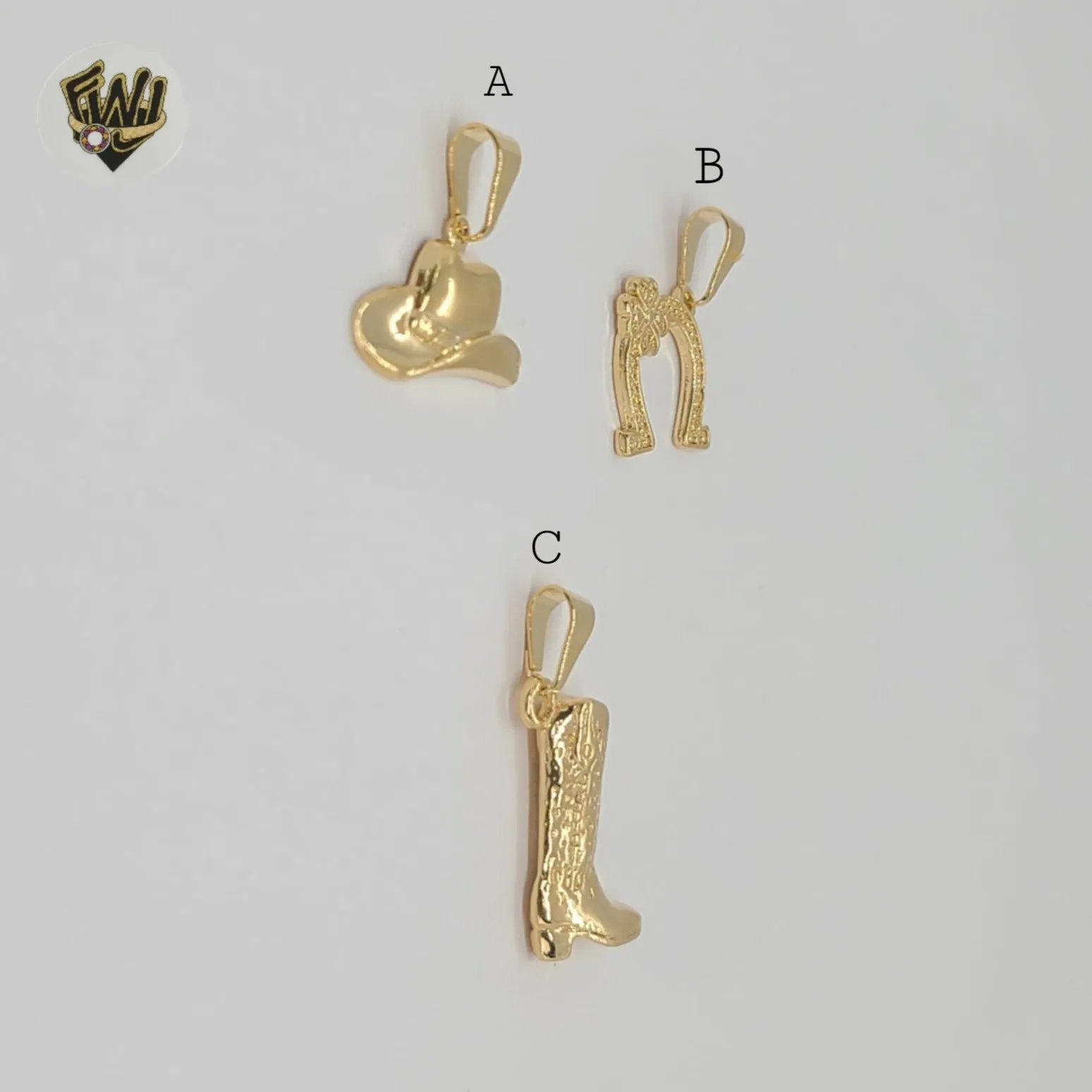 (1-2141) Gold Laminate - Cowgirl Pendants - BGF