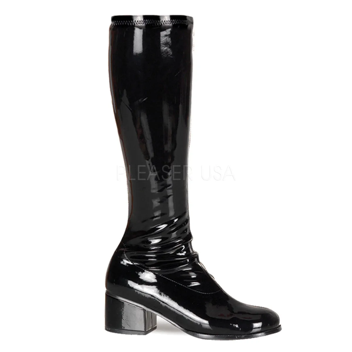 2 Inch Heel RETRO-300 Black Stretch Patent