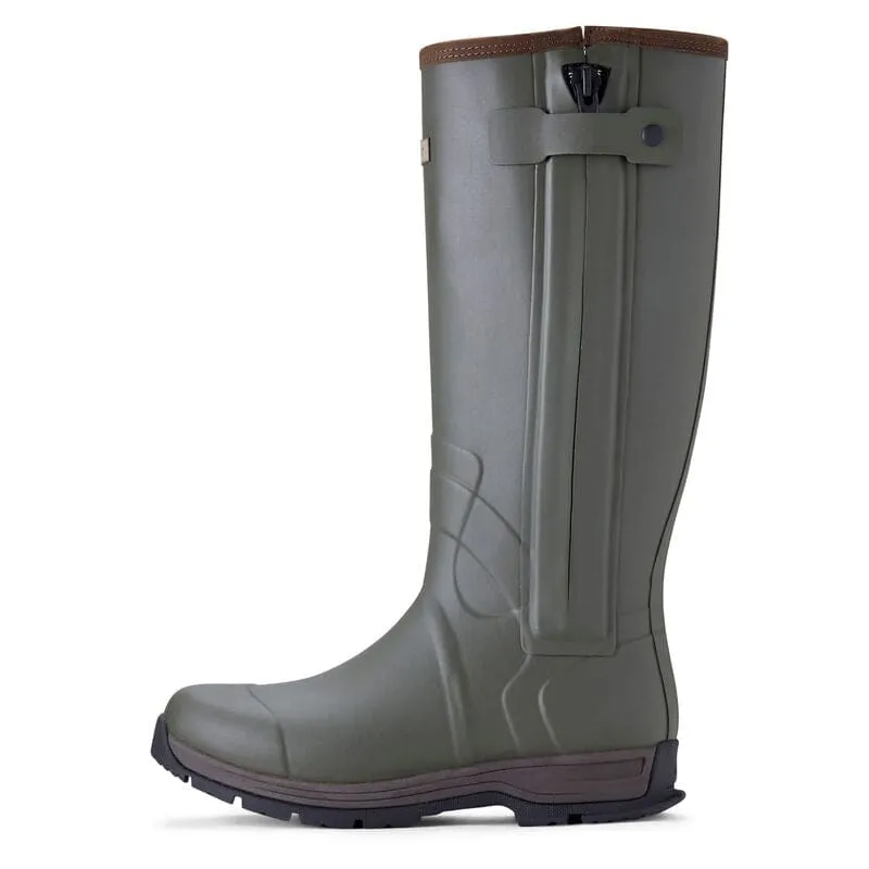 Ariat Men's Burford Insulated Zip Rubber Wellington Boot Olive