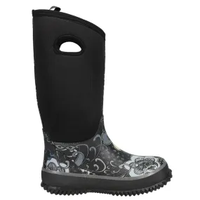 Barnyard 12 Inch Floral Round Toe Rain Boots