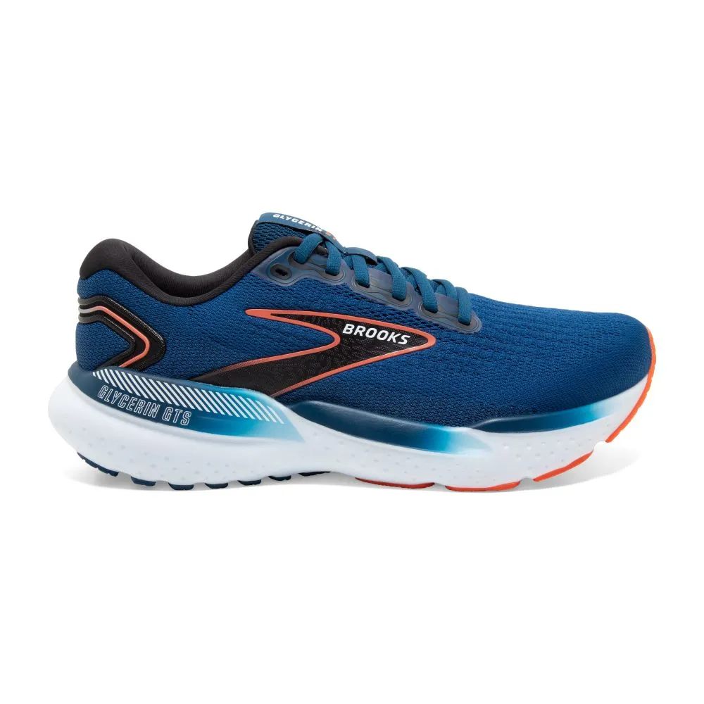 'Brooks' Men's Glycerin GTS 21 - Blue Opal / Black / Nasturtium