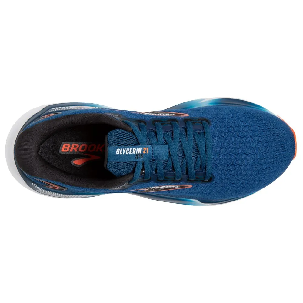 'Brooks' Men's Glycerin GTS 21 - Blue Opal / Black / Nasturtium