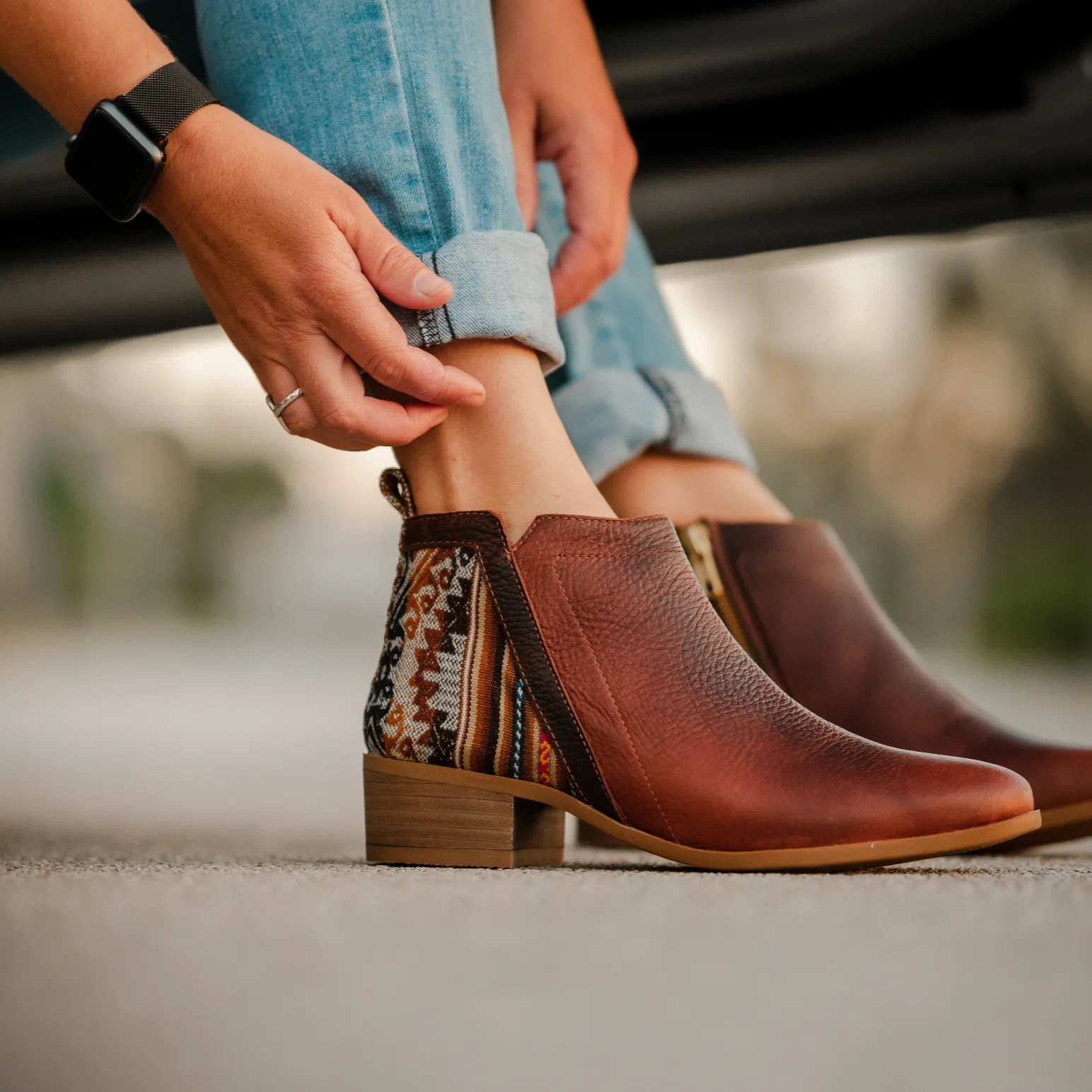 Brown Leather Bootie