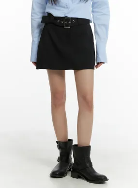 Buckle Chic Cotton Mini Skirt CM427