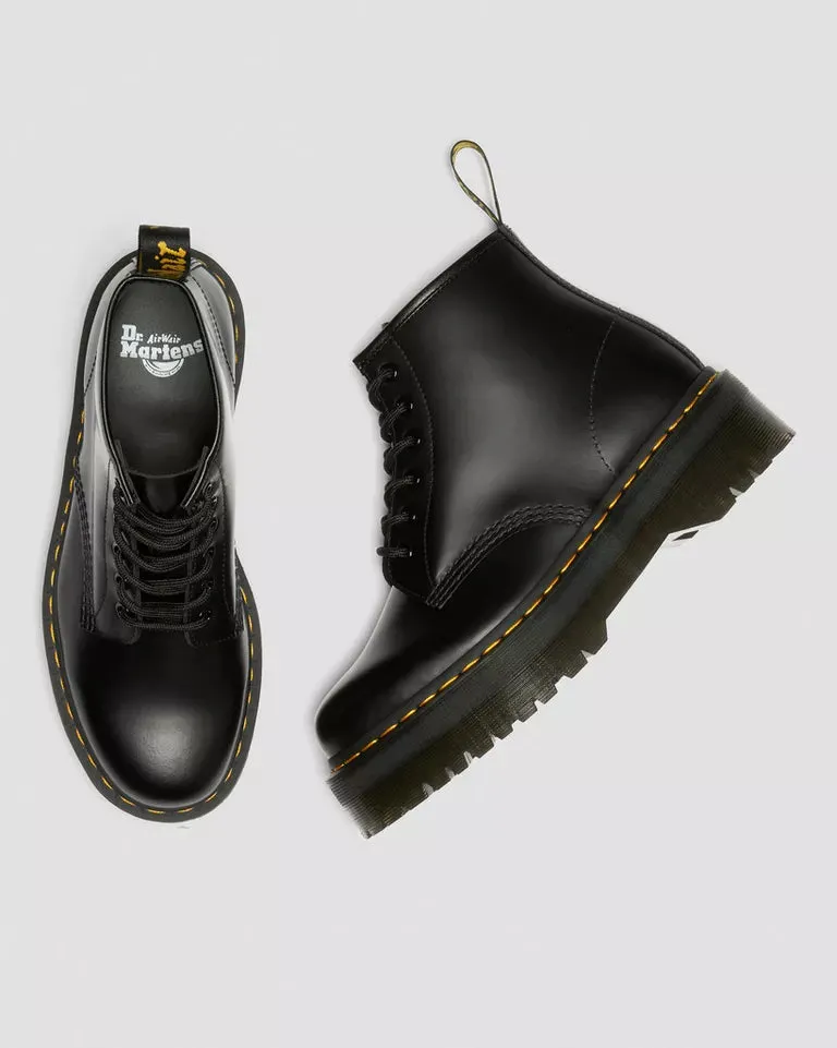 Doc Martens UNISEX 101 SMOOTH LEATHER PLATFORM ANKLE BOOTS (Black)