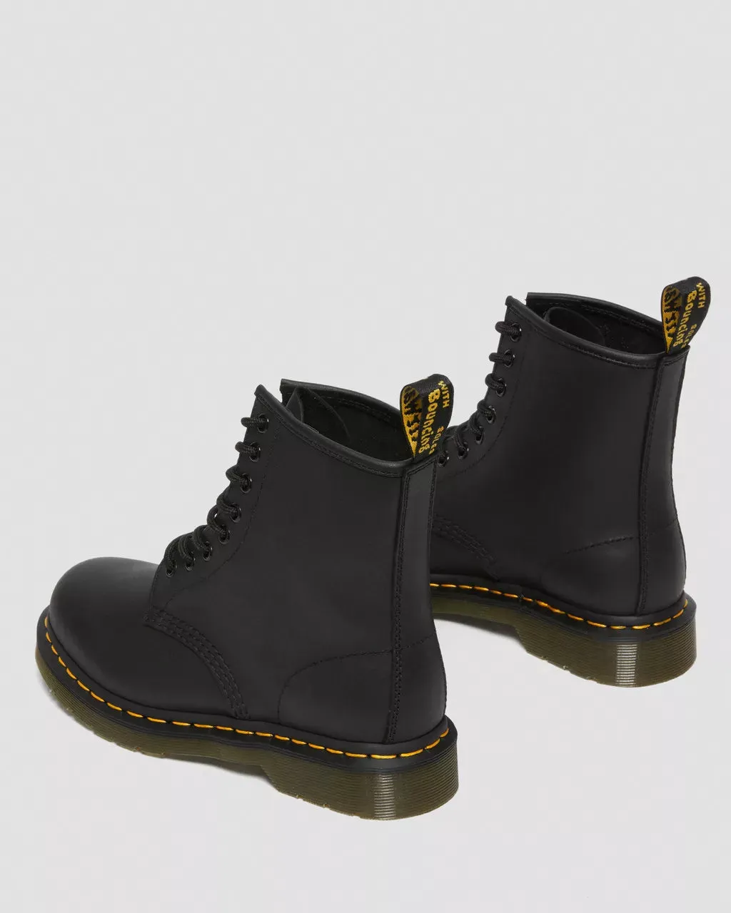 Doc Martens UNISEX 1460 GREASY LEATHER LACE UP BOOTS (BLACK GREASY LEATHER)