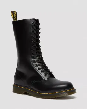 Doc Martens UNISEX 1490 SMOOTH LEATHER MID CALF BOOTS (BLACK SMOOTH)