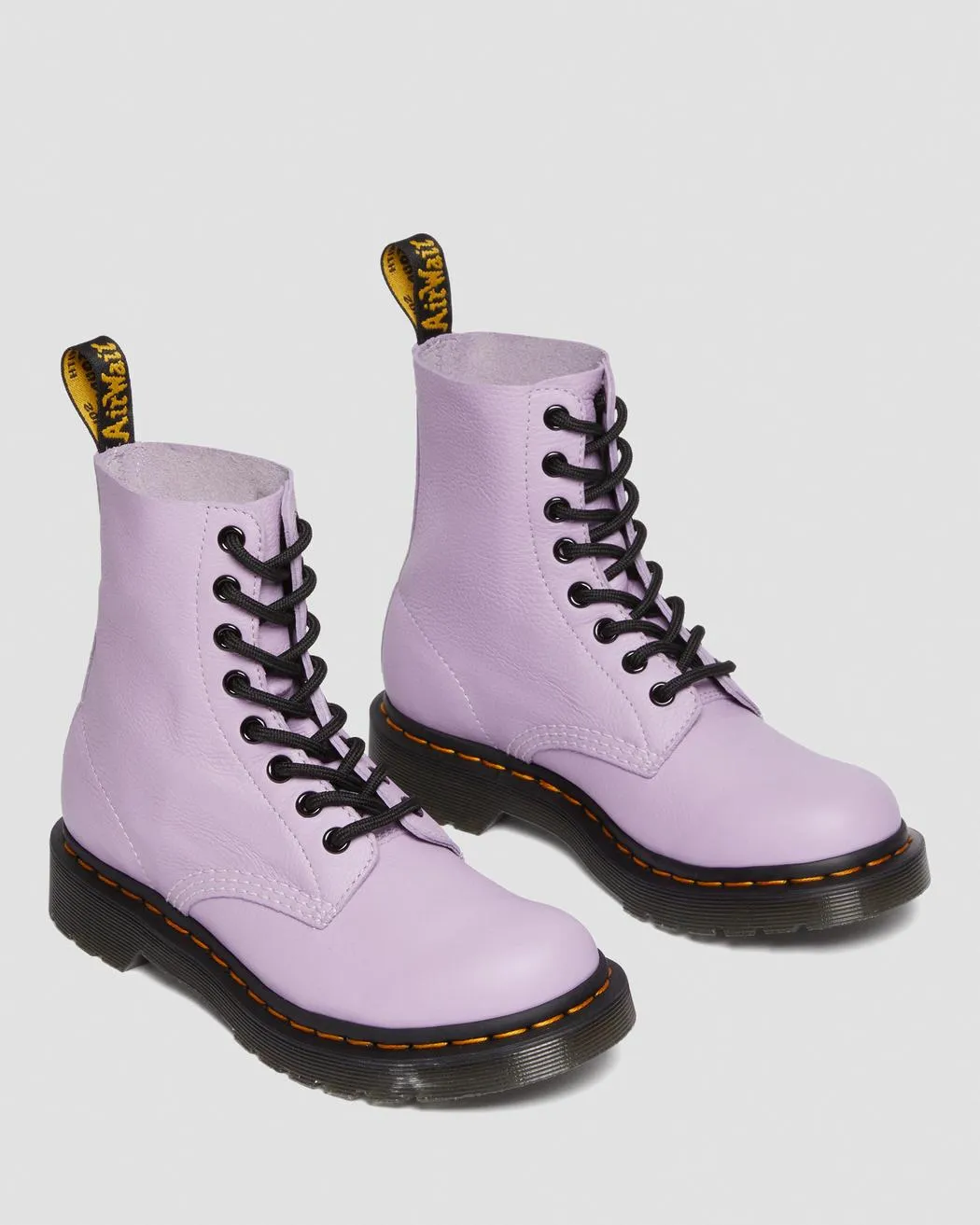 Dr Martens 1460 Women's PASCAL BLACK EYELET LACE UP BOOTS (Lilac Virginia)