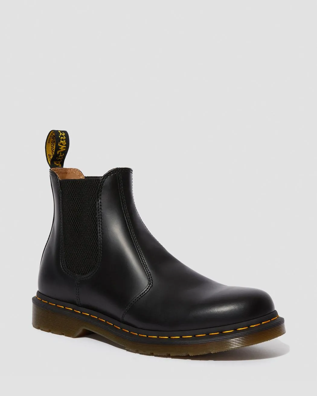 Dr Martens - 2976 Yellow Stitch Black Smooth Leather Chelsea Boots 22227001