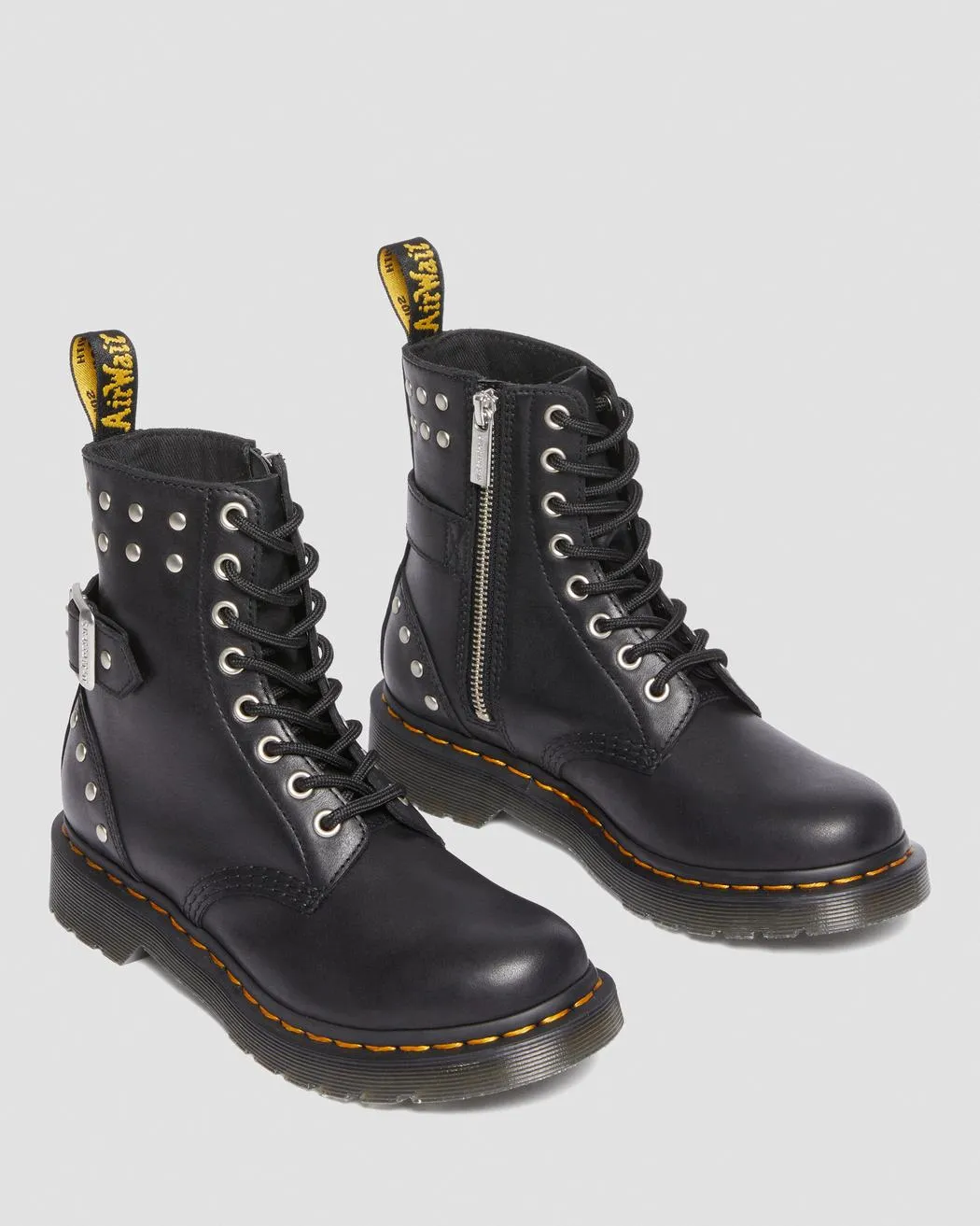 Dr Martens UNISEX 1460 PASCAL HARDWARE NAPPA LEATHER LACE UP BOOTS (Black Lapacho)