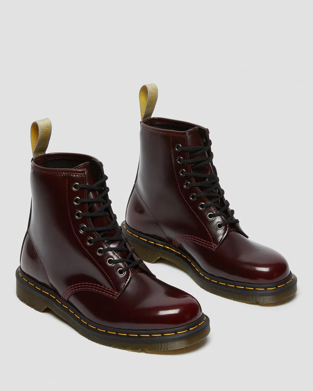 DR. MARTENS UNISEX VEGAN 1460 LACE UP BOOTS (Cherry Red Rub Off)