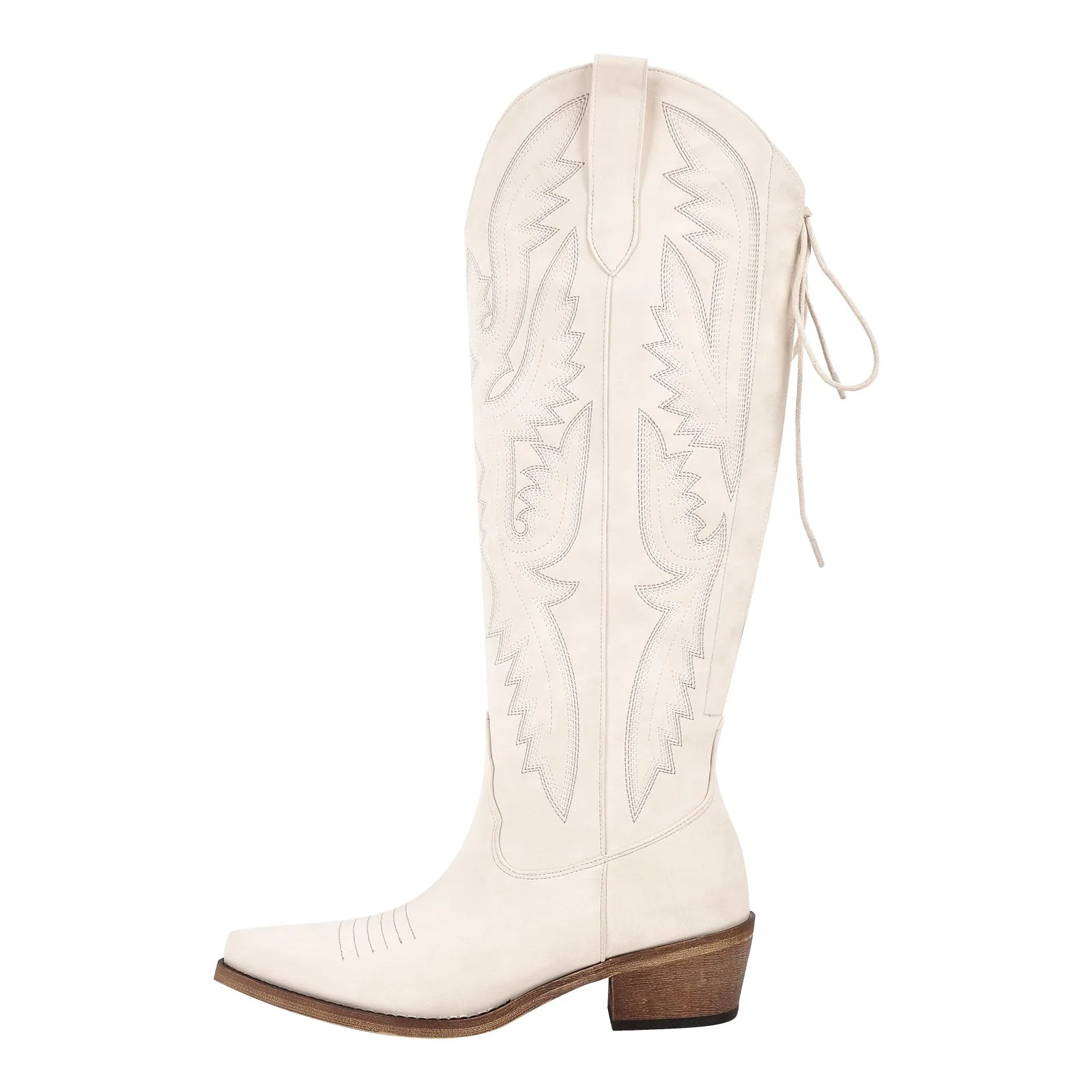 Embroidery Knee High Western Boots