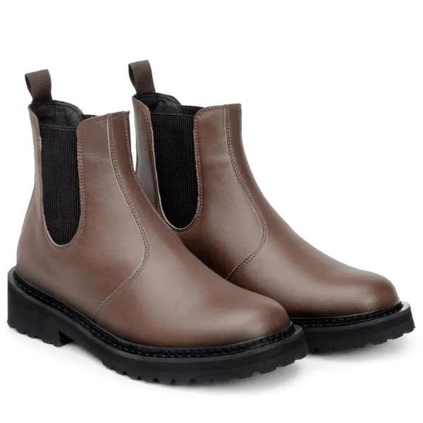 'Everyday Chelsea' unisex vegan chelsea boot with chunky sole by Ahimsa - cognac