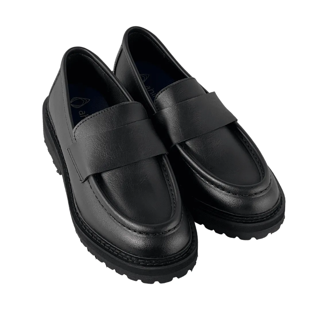 'Everyday Loafer' unisex vegan shoe with chunky sole by Ahimsa - black