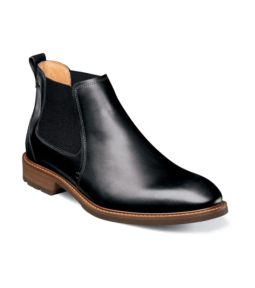 'Florsheim' Men's Lodge Plain Toe Gore Boot - Black Crazy Horse