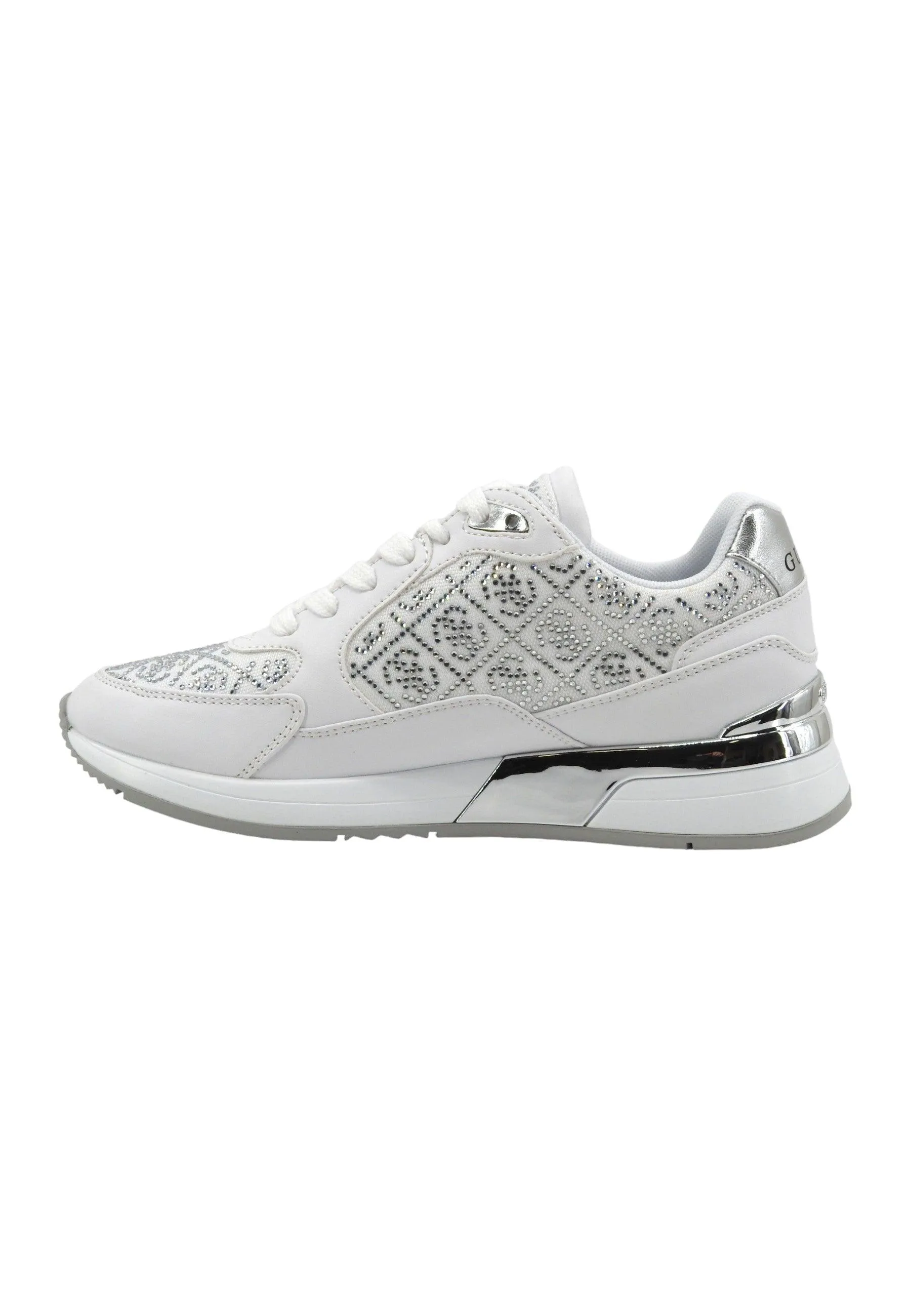 GUESS Sneaker Donna White Silver FLJMOXFAL12