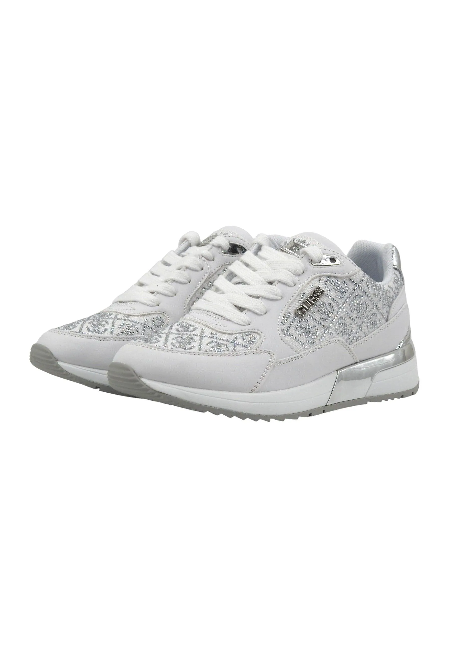 GUESS Sneaker Donna White Silver FLJMOXFAL12