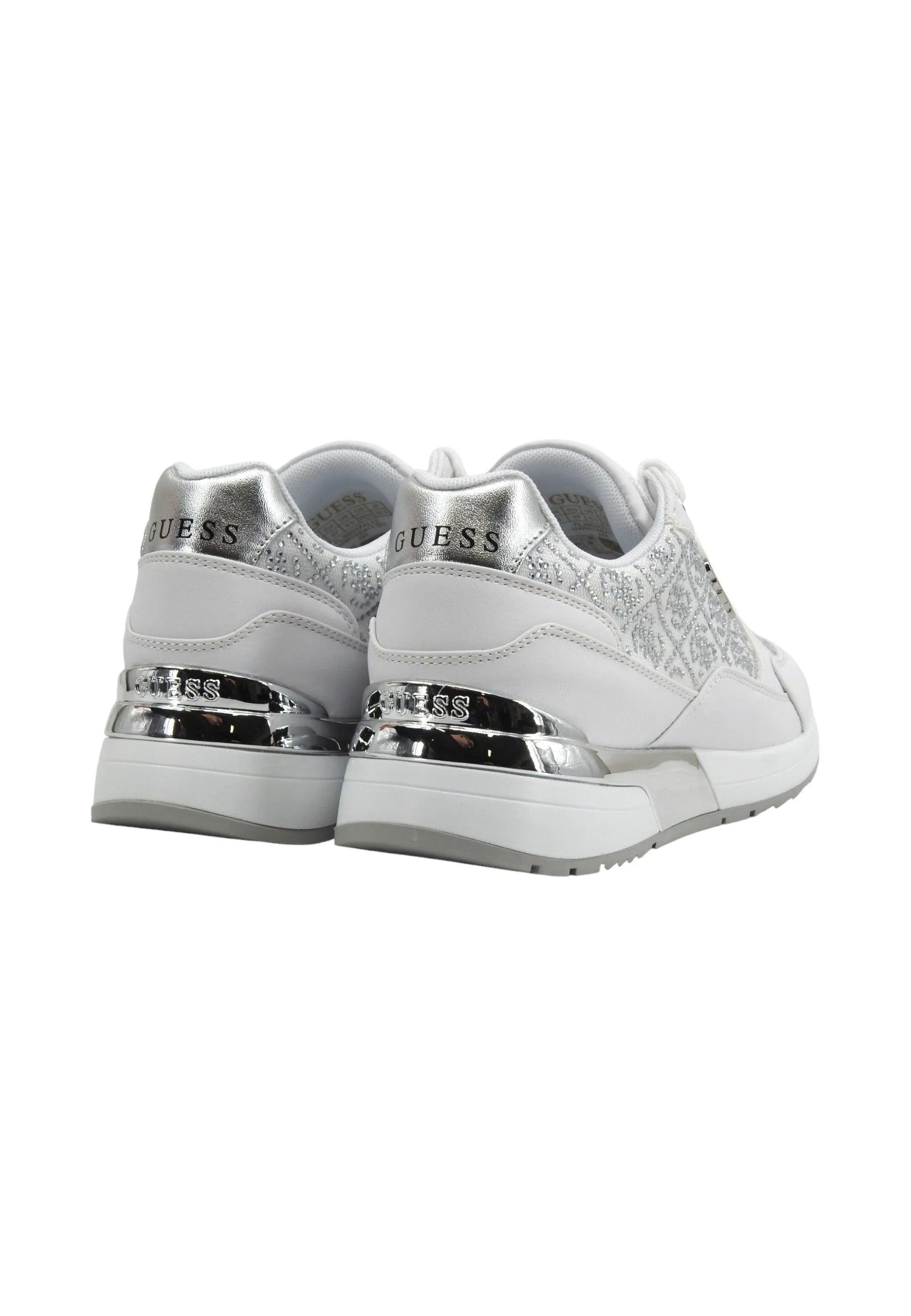 GUESS Sneaker Donna White Silver FLJMOXFAL12