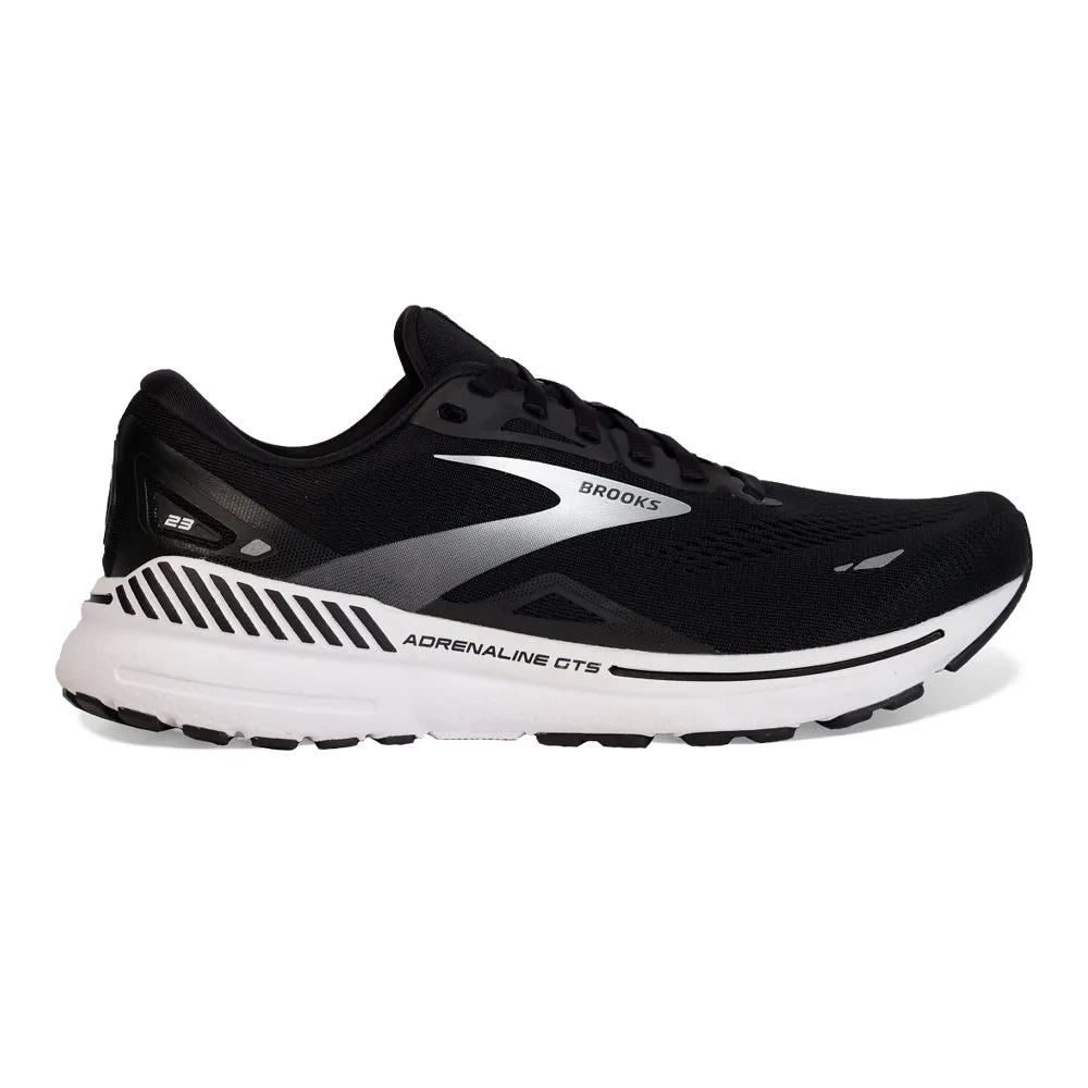 Men's Brooks Adrenaline GTS 23, Black/White/Silver, 8 2E Wide