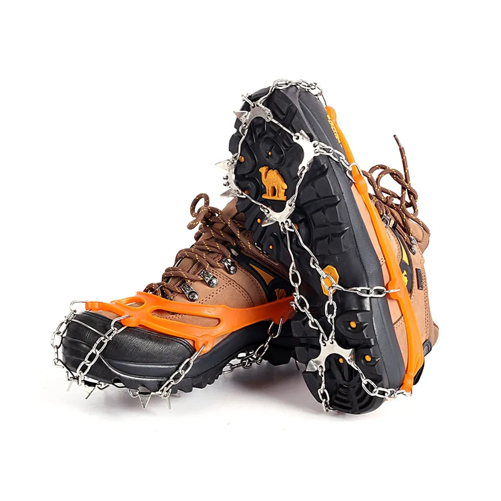 Metal Chain Crampons Traction Cleats Ice Snow Grips With 10 Spikes For Boots Climbing Hiking