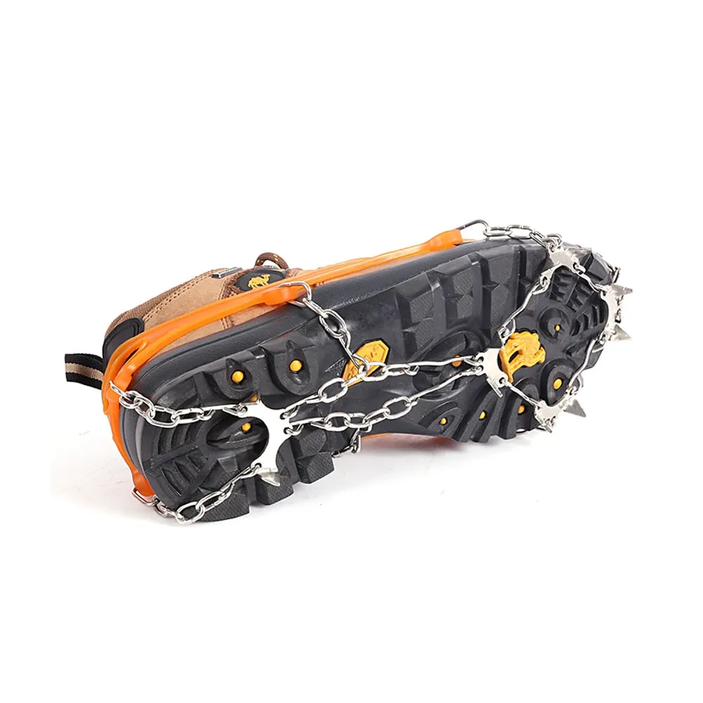 Metal Chain Crampons Traction Cleats Ice Snow Grips With 10 Spikes For Boots Climbing Hiking