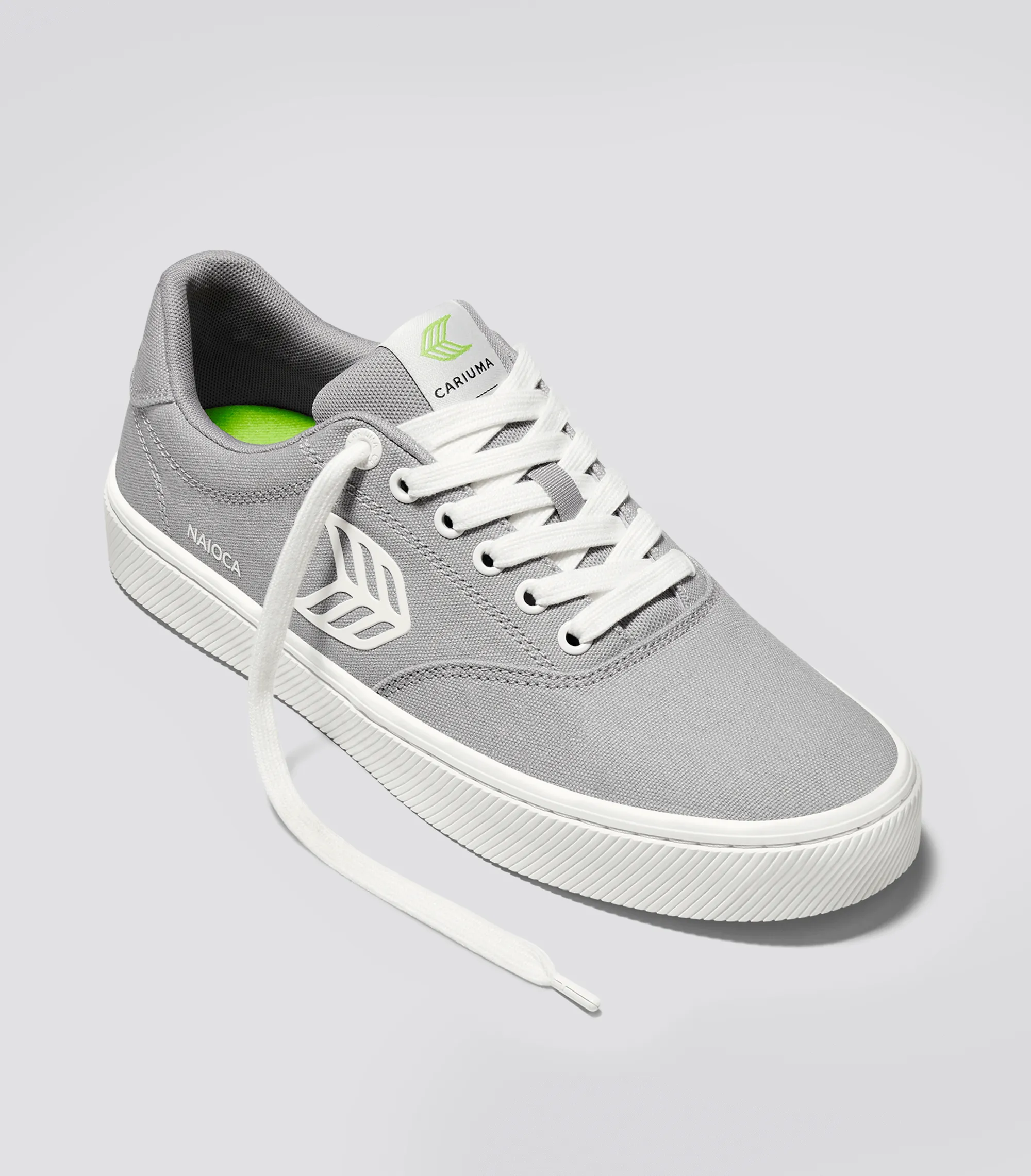 NAIOCA Canvas Light Grey Canvas Off-White Logo Sneaker Men