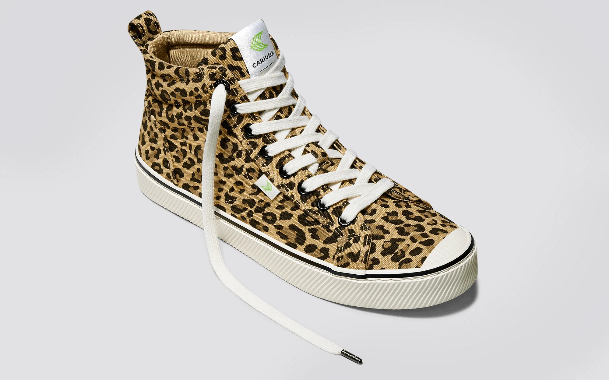 OCA High Stripe Leopard Print Canvas Sneaker Women