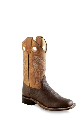 'Old West' Children's 9 Western Square Toe - Brown / Tan (Sizes 8.5C-3Y)