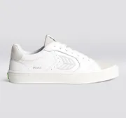 SALVAS White Premium Leather Vintage White Suede Ice Logo Sneaker Men