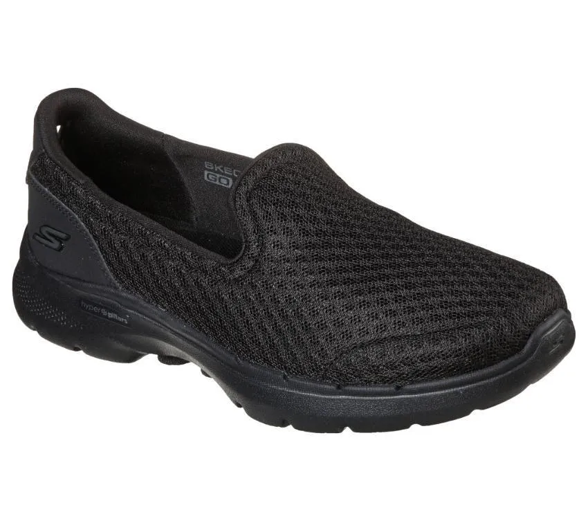 SKECHERS WOMEN'S GOWALK 6 TRIPLE BLACK WALKING SLIP-ON SHOE