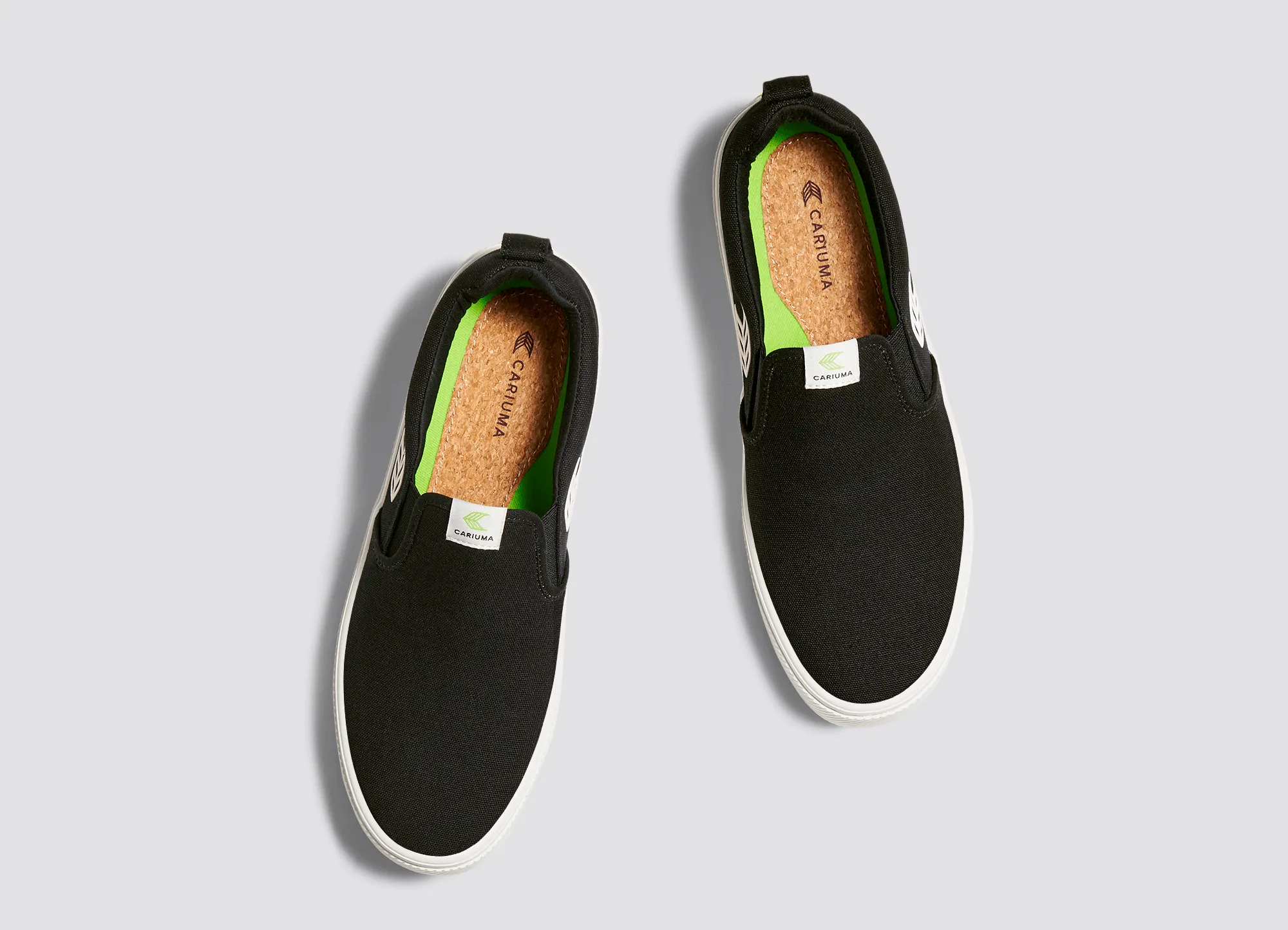 SLIP ON Black Canvas Off-White Logo Sneaker Women