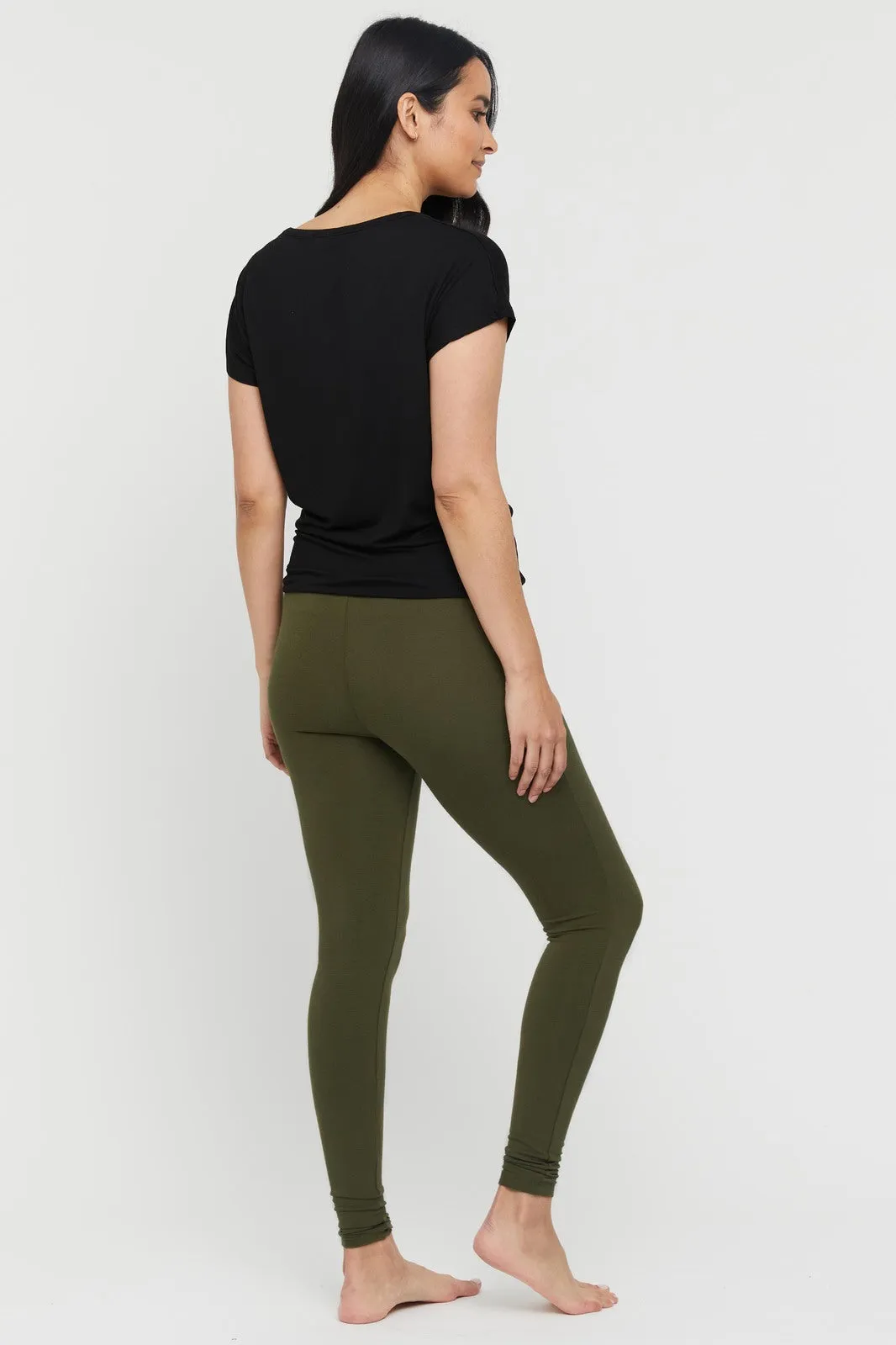 Soft Bamboo Leggings - Dark Olive