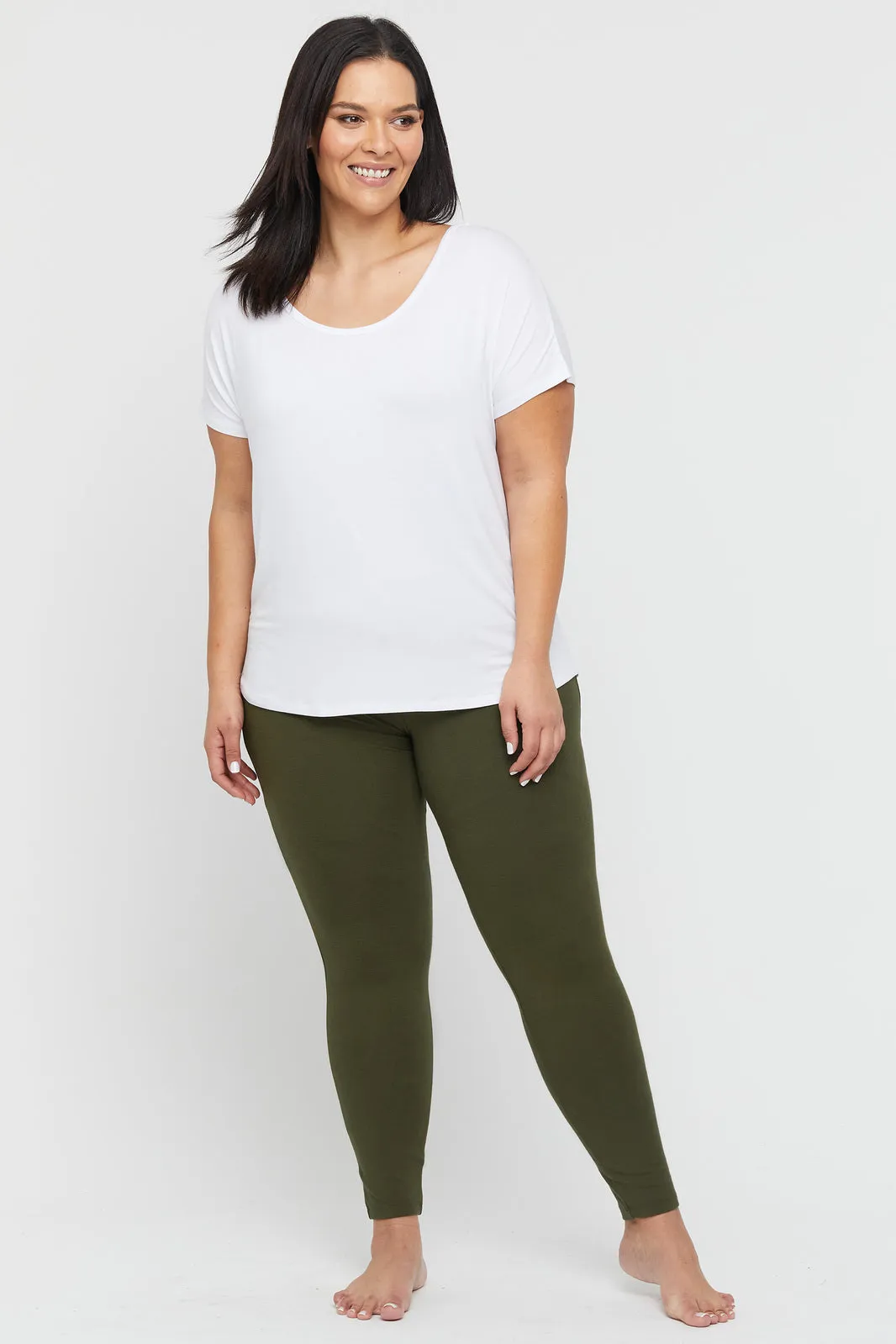 Soft Bamboo Leggings - Dark Olive