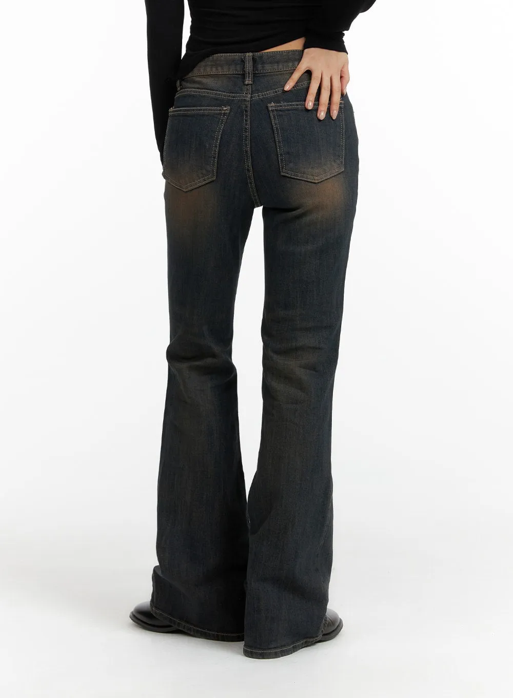 Swashed Slim Flared Jeans CF416