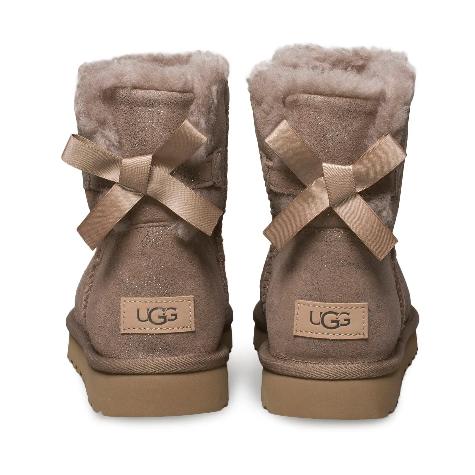 UGG Mini Bailey Bow II Shimmer Caribou Boots - Women's