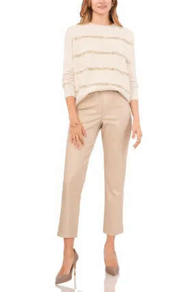 Vince Camuto Womens Sequin Mesh Crew Neck Top - V902 in Malted