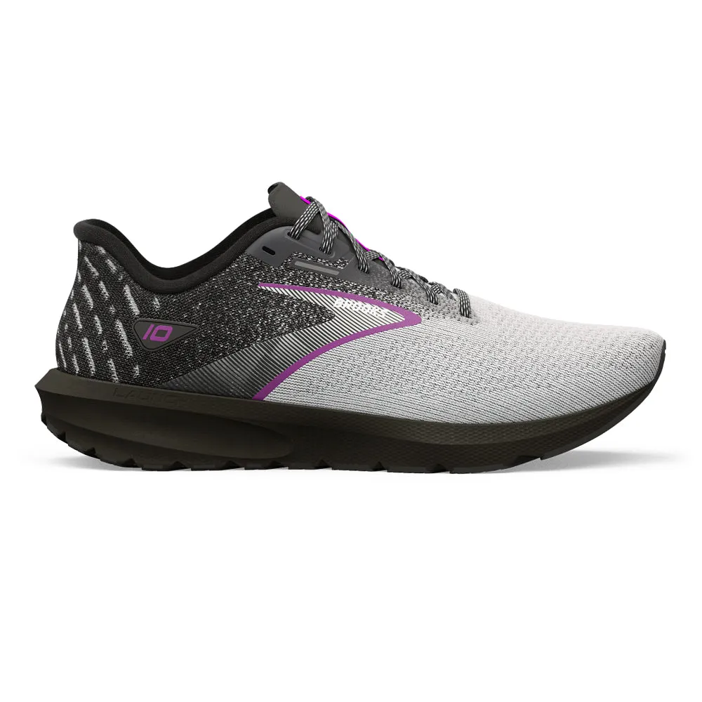 Women's Brooks Launch 10, Black/White/Violet, 9.5 D Wide