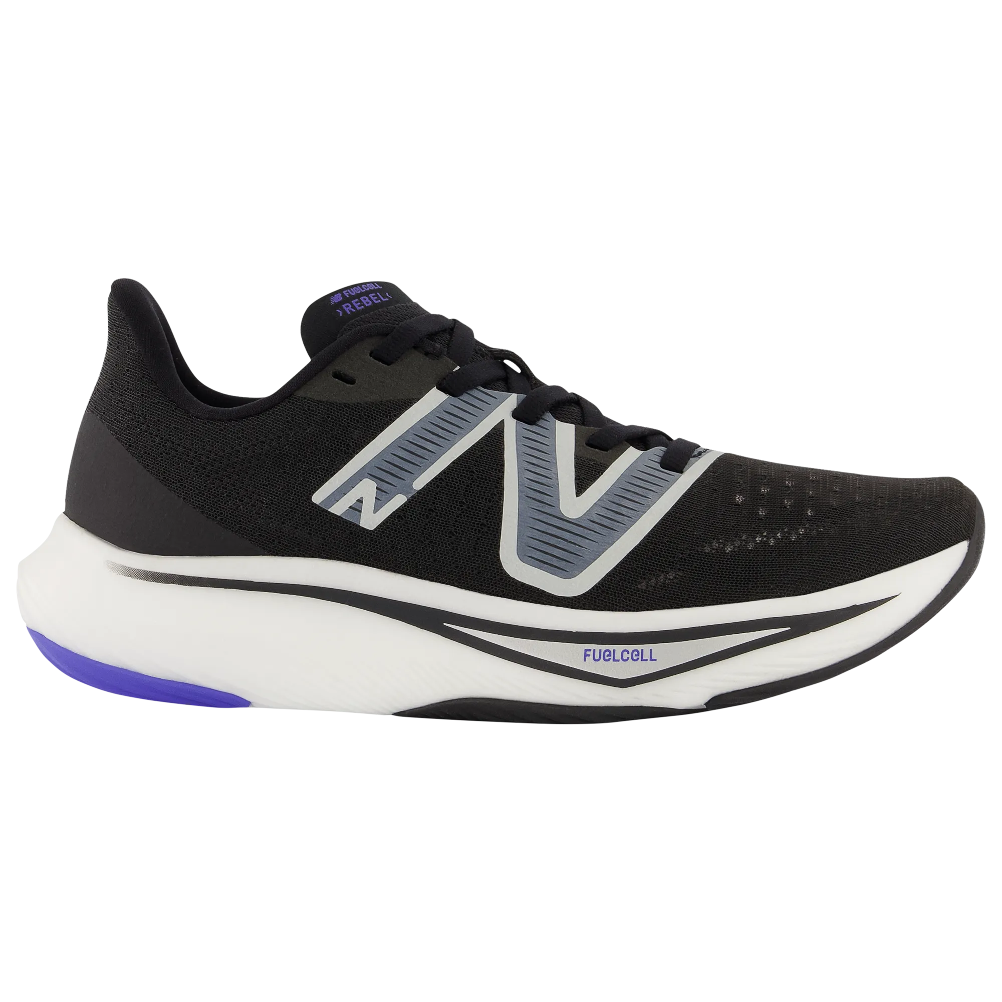 Women's New Balance FuelCell Rebel v3, Black/Aura/Vibrant Spring Glo, 11 B Medium